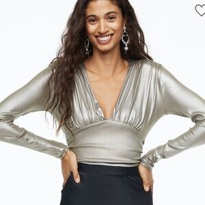 H&M Silver Long Sleeve Bodysuit